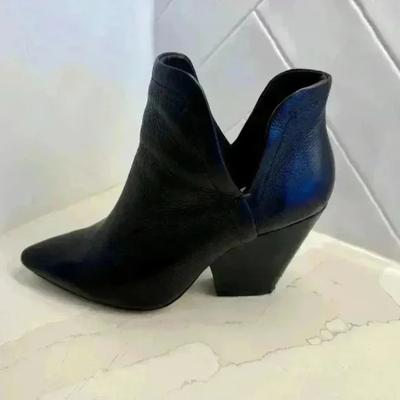 Splendid Women's Black Leather Ankle Booties Pointed Toe Size 9