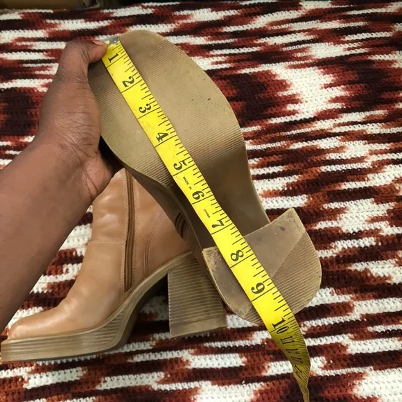 Steve madden Destroyer Bratz Boho Chunky Platform Brown Boots Square Toe Y2K 90s