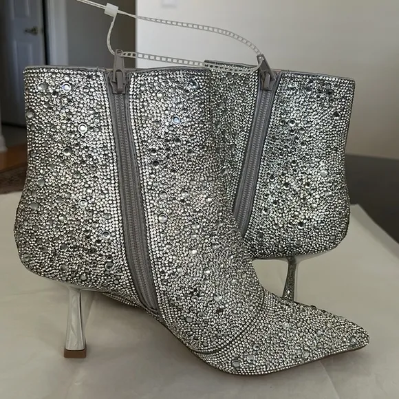 Steve Madden Flashee-R Rhinestone Pointed Toe Booties