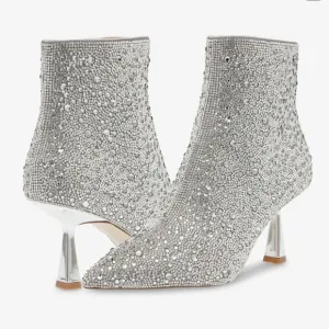 Steve Madden Flashee-R Rhinestone Pointed Toe Booties
