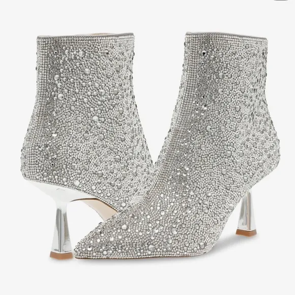 Steve Madden Flashee-R Rhinestone Pointed Toe Booties