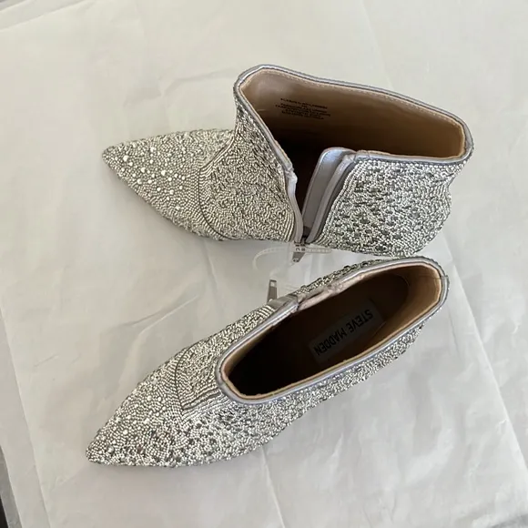 Steve Madden Flashee-R Rhinestone Pointed Toe Booties