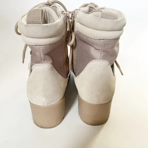Steve Madden Grady Combat‎ Boots Buckle Chunky Lugsole Platform Tan Womens 7.5