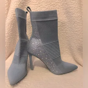 Steve Madden Maxwelle Jeweled Heeled Pointed Toe Sock Boots, Women’s 8.5