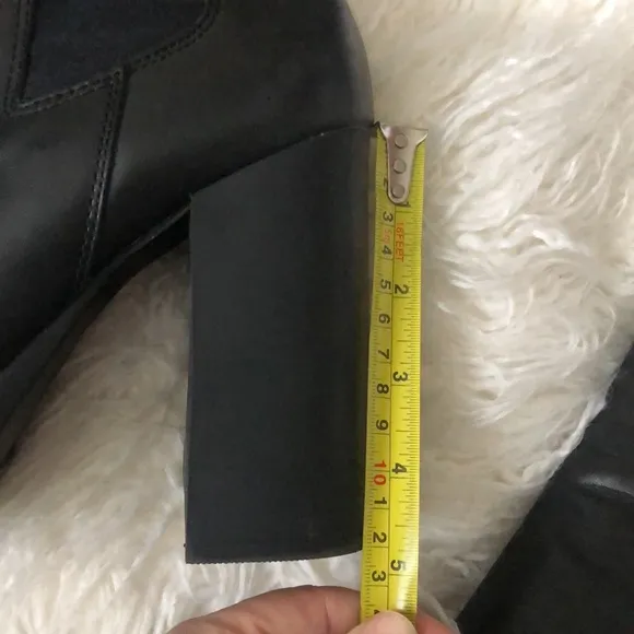 Steve Madden Revised Black Leather Chelsea Platform Chunky Heeled Ankle Boots