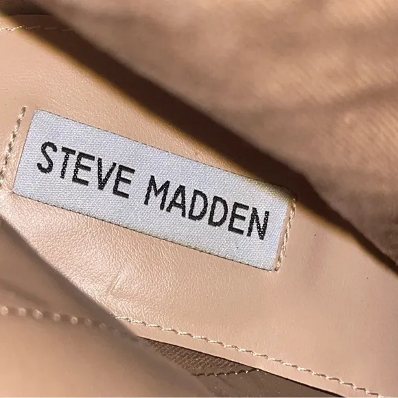 STEVE MADDEN | Suede Lather Tall Heeled Pointed Toe Boots Tan Taupe Women’s 9.5