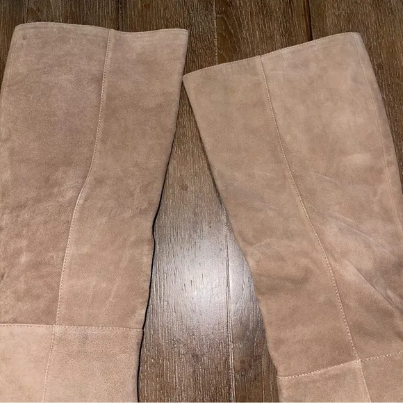 STEVE MADDEN | Suede Lather Tall Heeled Pointed Toe Boots Tan Taupe Women’s 9.5