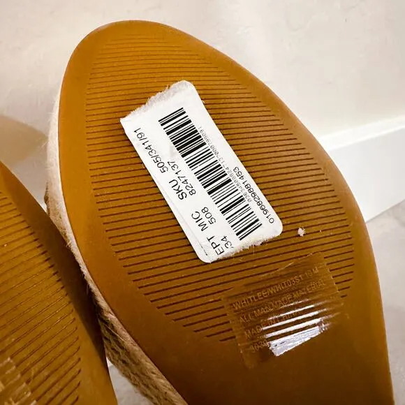 Steve Madden Whitlee Platform Espadrille Wedge Sandals Tan Beige Size 10 NWT
