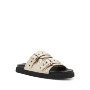 STEVE MADDEN Womens Ivory Grommets Melanie Open Platform Sandals Shoes 7.5 M