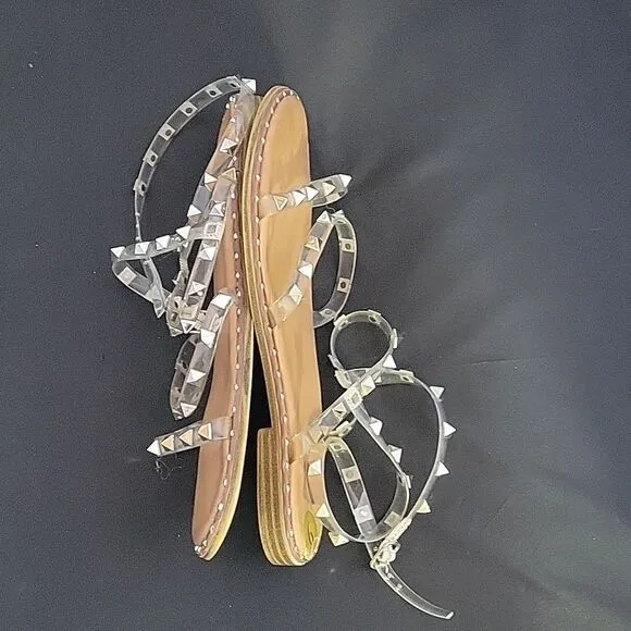 STEVE MADDEN TRAVEL CLEAR STUDDED WOMEN&quot;S SANDAL
