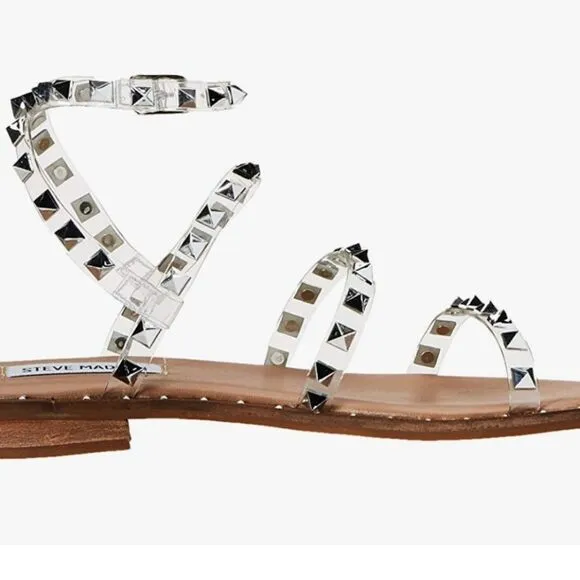 STEVE MADDEN TRAVEL CLEAR STUDDED WOMEN&quot;S SANDAL