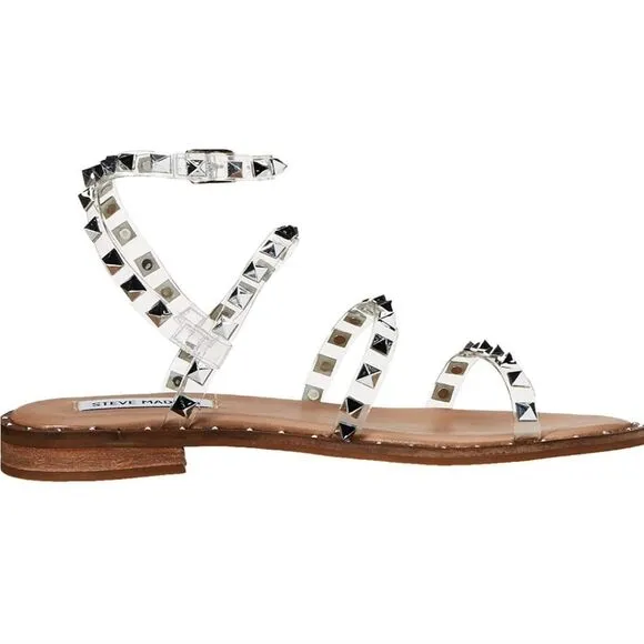 STEVE MADDEN TRAVEL CLEAR STUDDED WOMEN&quot;S SANDAL