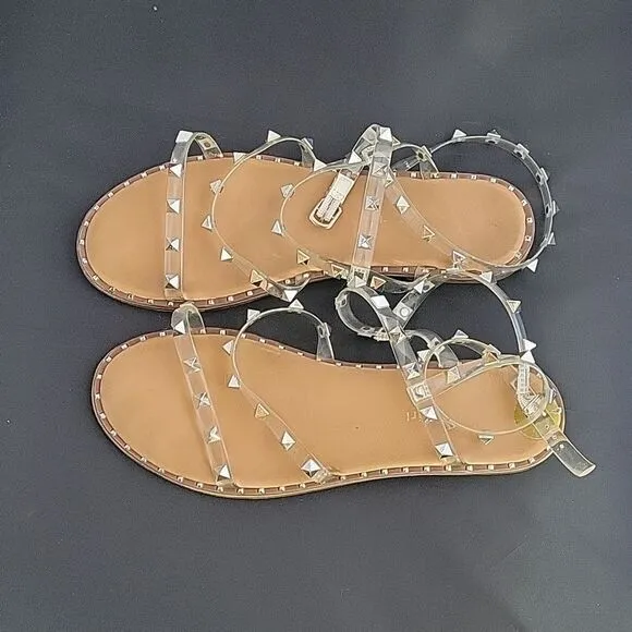 STEVE MADDEN TRAVEL CLEAR STUDDED WOMEN&quot;S SANDAL