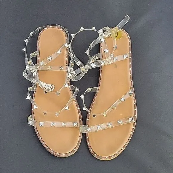 STEVE MADDEN TRAVEL CLEAR STUDDED WOMEN&quot;S SANDAL