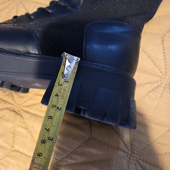 Stretch calf combat style boots