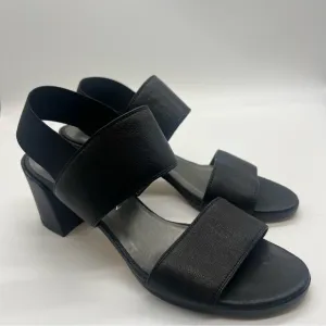 Stuart Weitzman Access Heeled Sandals Strap Stretch Leather Black Size 7