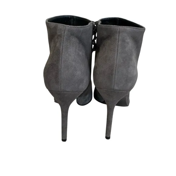 Stuart Weitzman Grey Suede Booties Pointed Toe Stiletto Heel Ankle Boots Women’s