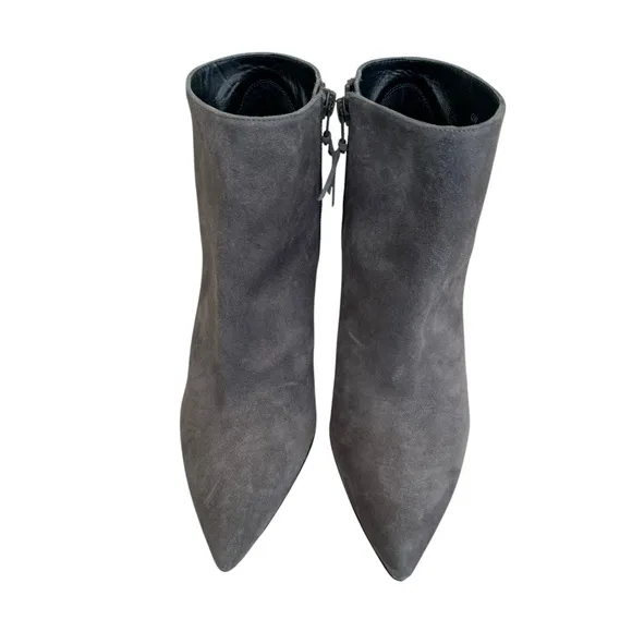Stuart Weitzman Grey Suede Booties Pointed Toe Stiletto Heel Ankle Boots Women’s