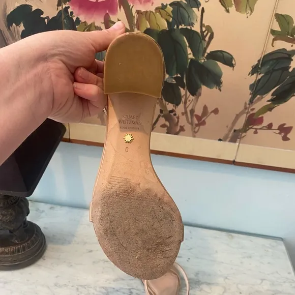 Stuart Weitzman Nearlynude Heeled Sandal Size 6 EUC