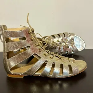 Stuart Weitzman Pantheon metallic gold Gladiator Sandals 7.5