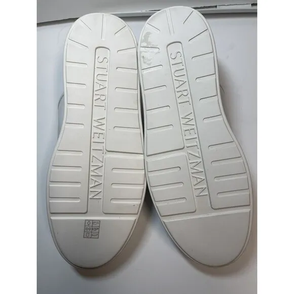 Stuart Weitzman Skater Mule Sneakers In White Sz 7 New