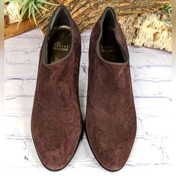 Stuart Weitzman Suede Ankle Bootie Shooties