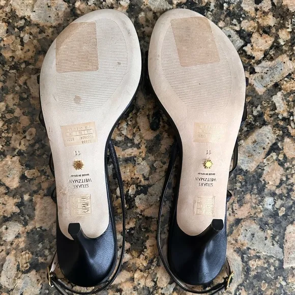 STUART WEITZMANLeather Slingback Sandals