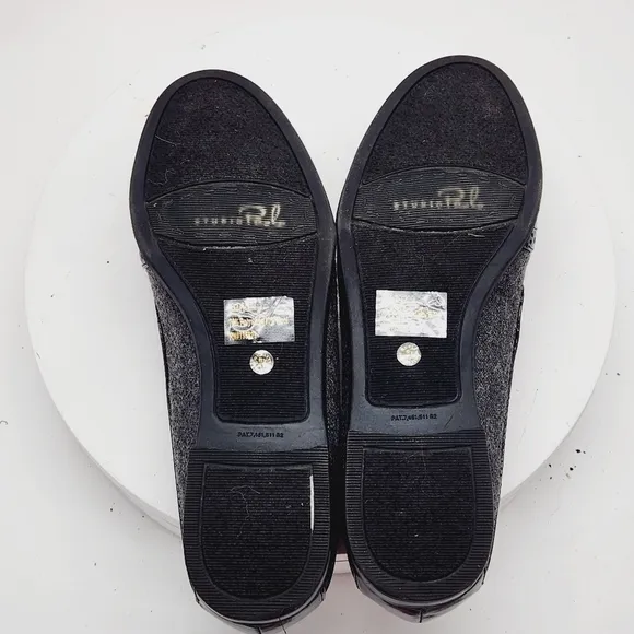 Studio Paolo wingtip Wool And Faux Patent Leather Loafers Sz 7M