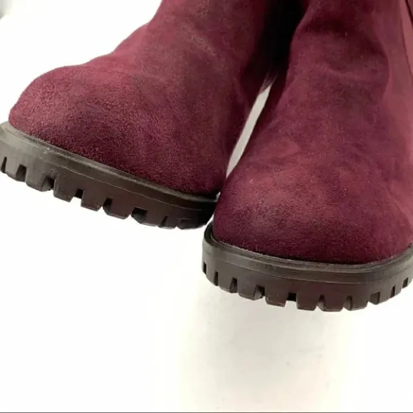 Sugar Foley ankle booties size 9.5 maroon chunky