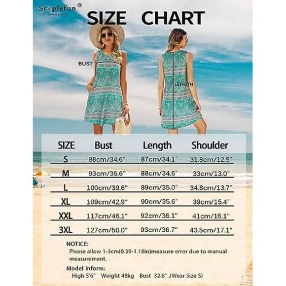 Summer Dresses for Women Beach 05 Red Floral