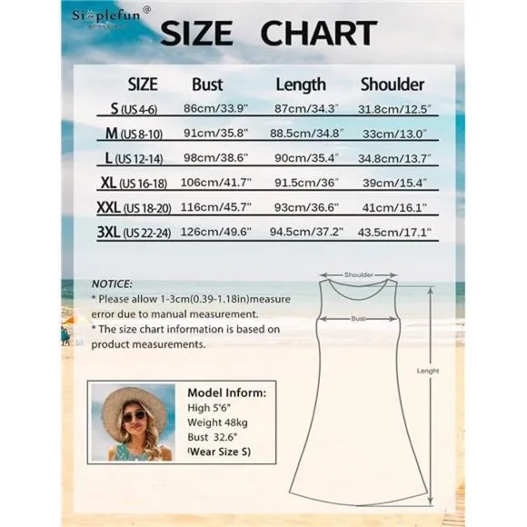 Summer Dresses for Women Beach Foliage Print
