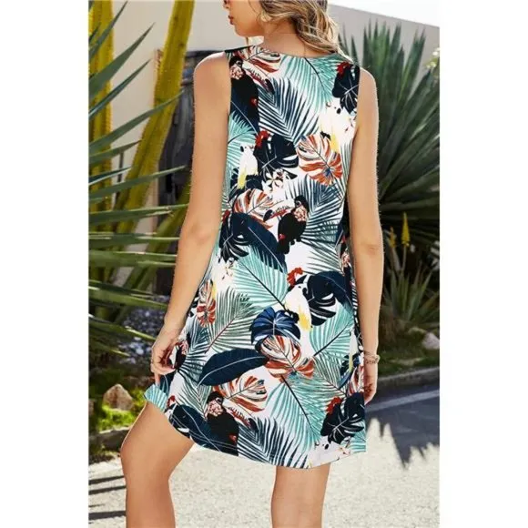 Summer Dresses for Women Beach Foliage Print