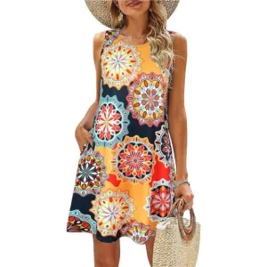 Summer Dresses for Women Beach Navy Blue