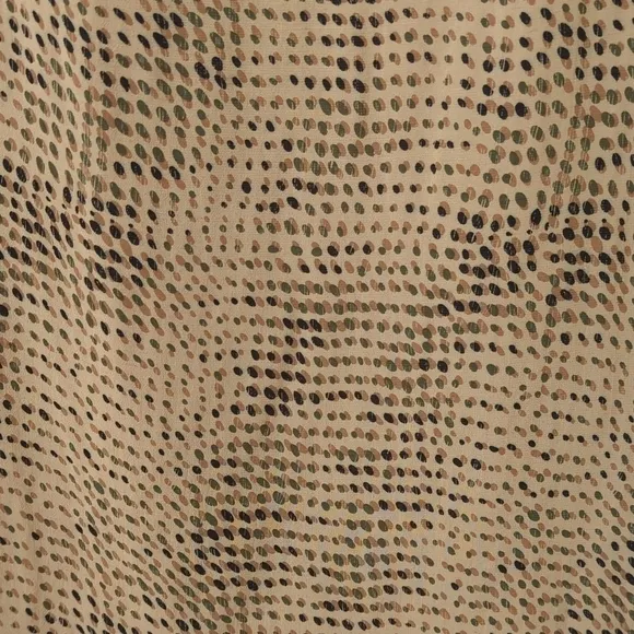 Susan Bristol Y2K Vintage Light Spotted Print High Waisted Midi Skirt Tan 12