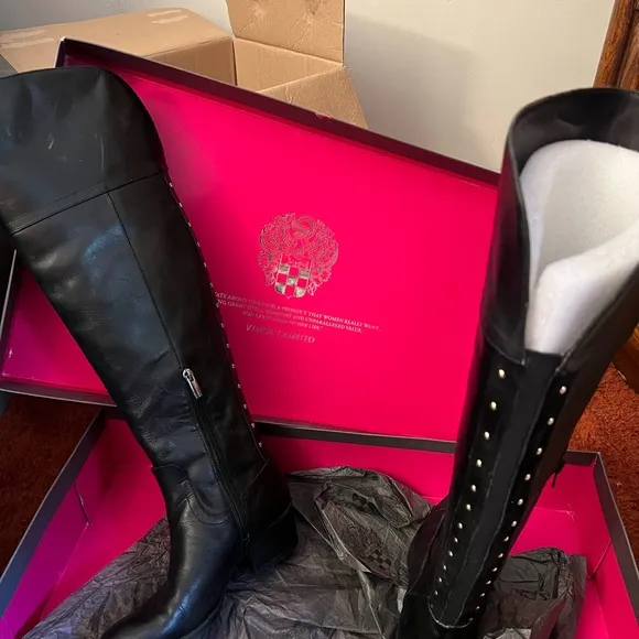 Tan Over the Knee Boots with Chunky Heel
