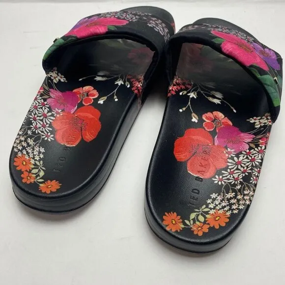 TED BAKER Floral Ashlin Sliders Sandals Size 40