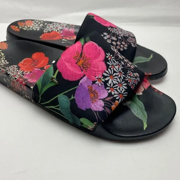 TED BAKER Floral Ashlin Sliders Sandals Size 40