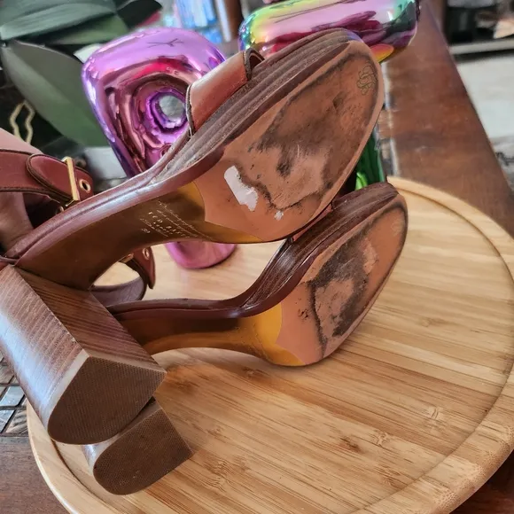 Ted Baker Lorno Leather Block Heeled Sandals size 39