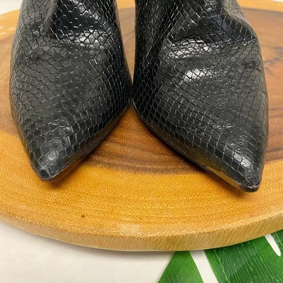 Ted Baker Snakeskin Leather Pointed Toe Stiletto Heel Ankle boots