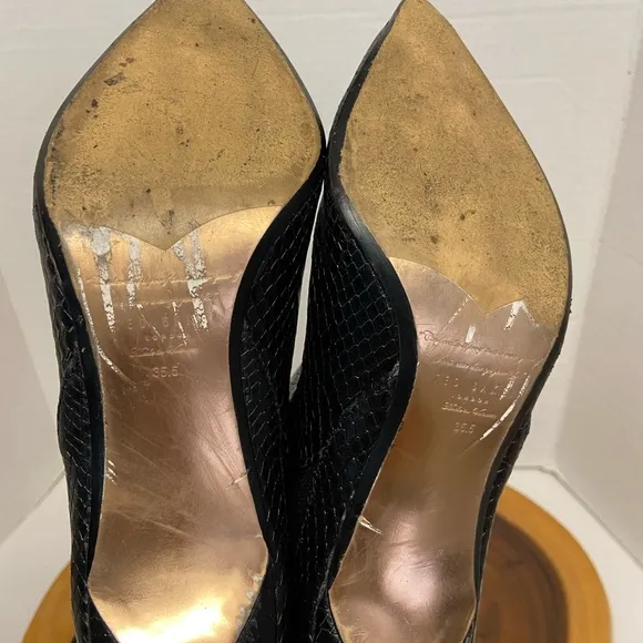 Ted Baker Snakeskin Leather Pointed Toe Stiletto Heel Ankle boots