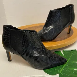 Ted Baker Snakeskin Leather Pointed Toe Stiletto Heel Ankle boots