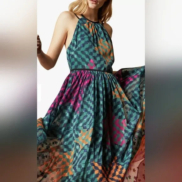 Ted Baker Zohzoh Abstract Maxi Dress Size 2/US Size 6