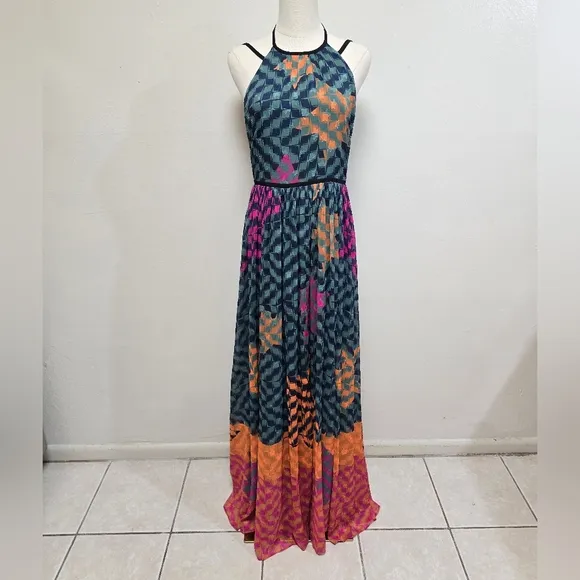 Ted Baker Zohzoh Abstract Maxi Dress Size 2/US Size 6