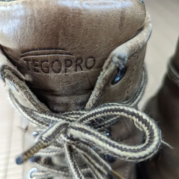 Tegopro Waterproof Brown leather steel toe Waterproof Hiker Work Boots Mens sz 9