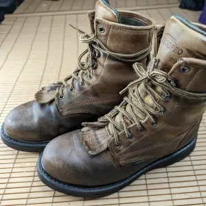 Tegopro Waterproof Brown leather steel toe Waterproof Hiker Work Boots Mens sz 9
