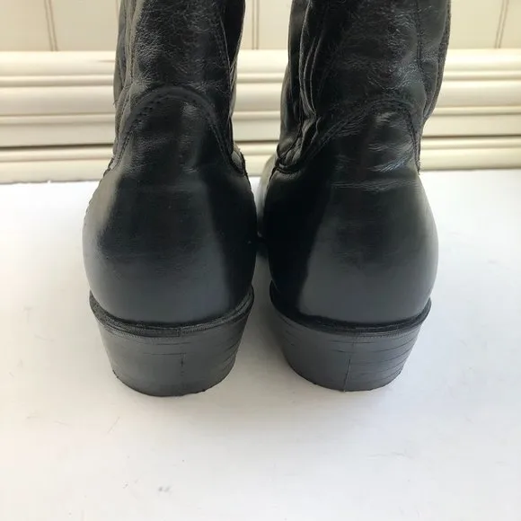 Texas Black Leather Western Cowboy Boots Festival Southwestern Classic