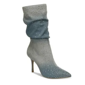 Thalia Sodi Women's Raquell Slouch Pointed-Toe Embellished Dress Boots Size 7M