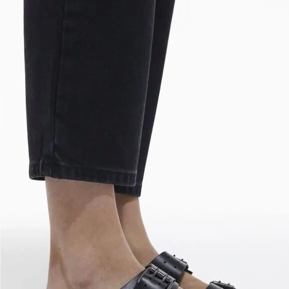 The Kooples Black Leather  Sandals NWT Size 38