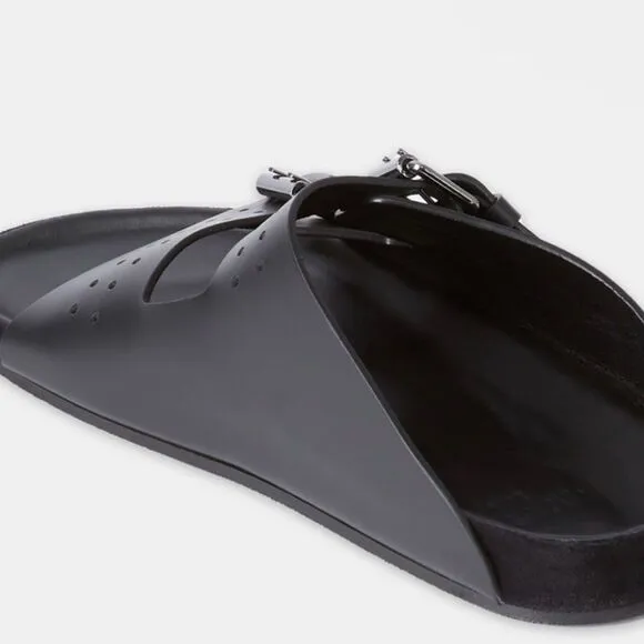 The Kooples Black Leather  Sandals NWT Size 38