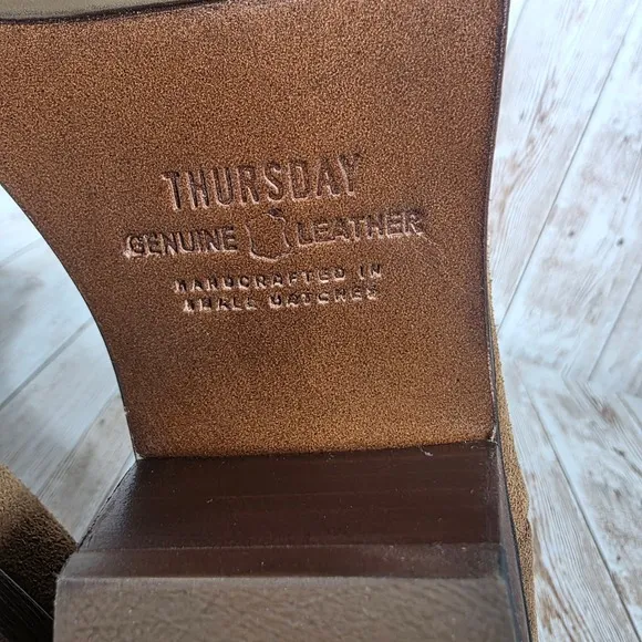 Thursday Boot Co. Suede Chelsea Boots Heeled Ankle Brown Size 8